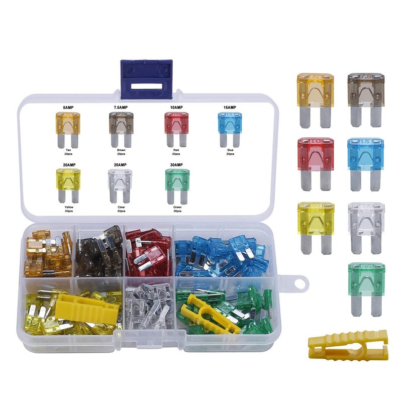 ACBungji 140 Pack Micro 2 Fuse Kit Automotive Assorted, Upgraded Micor II Blade Fuse 5A 7.5A 10A 15A 20A 25A 30A ATO ATC for SUV Truck Rv Car Fuses Assortment Kit - Image 1